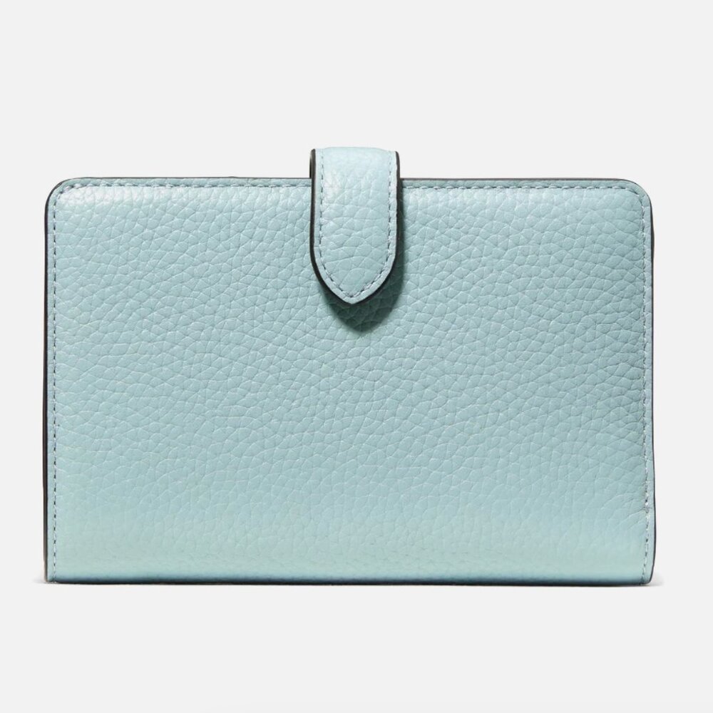 New Kate Spade Medium Compact Bifold Wallet Pebble Leather Aventurine - Picture 3 of 3